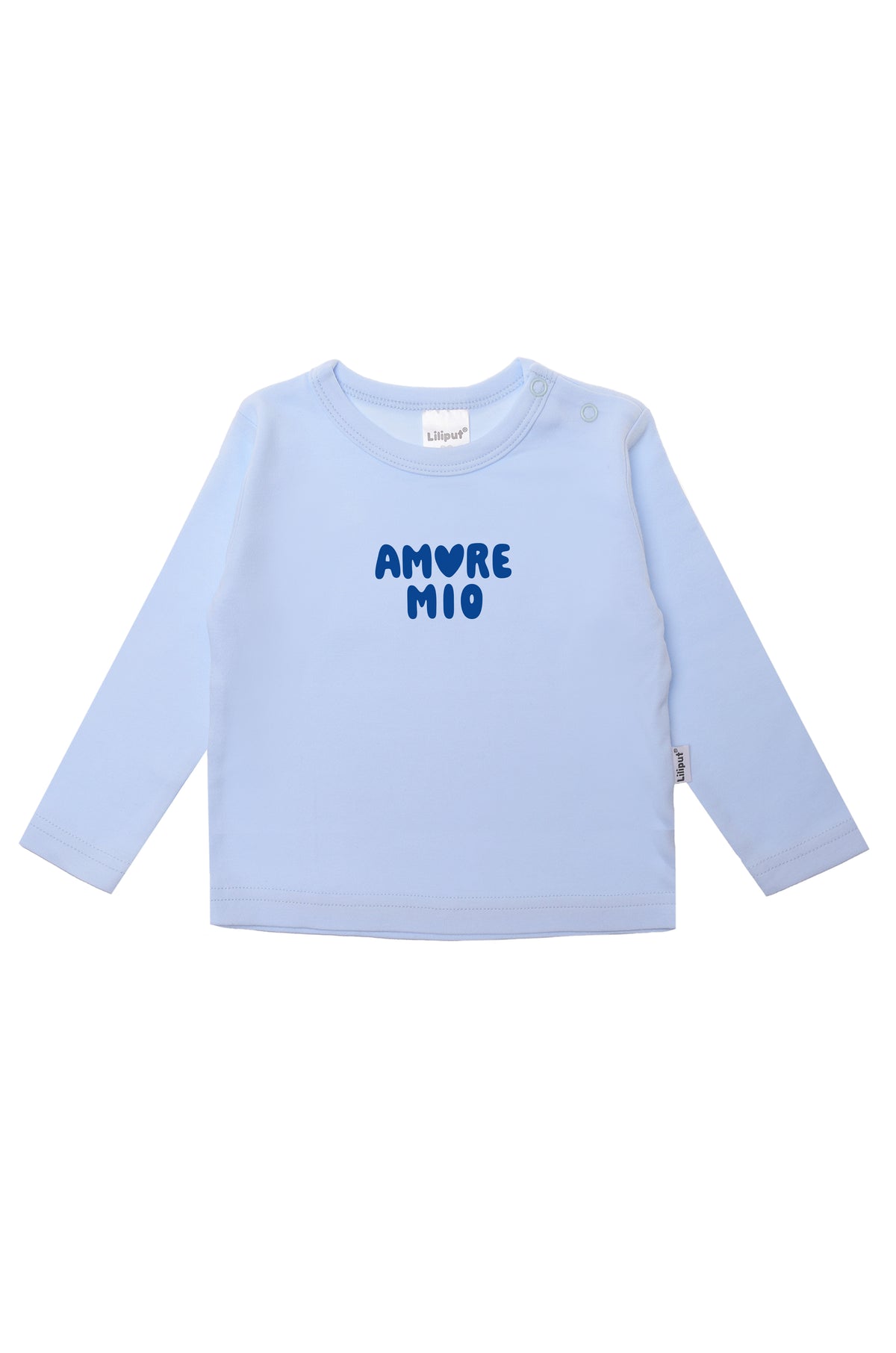 2er-Pack Langarmshirts in weiß und hellblau "6AM Club" & "Amore Mio"