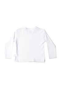 Rückseite des Langarmshirts in weiß.
