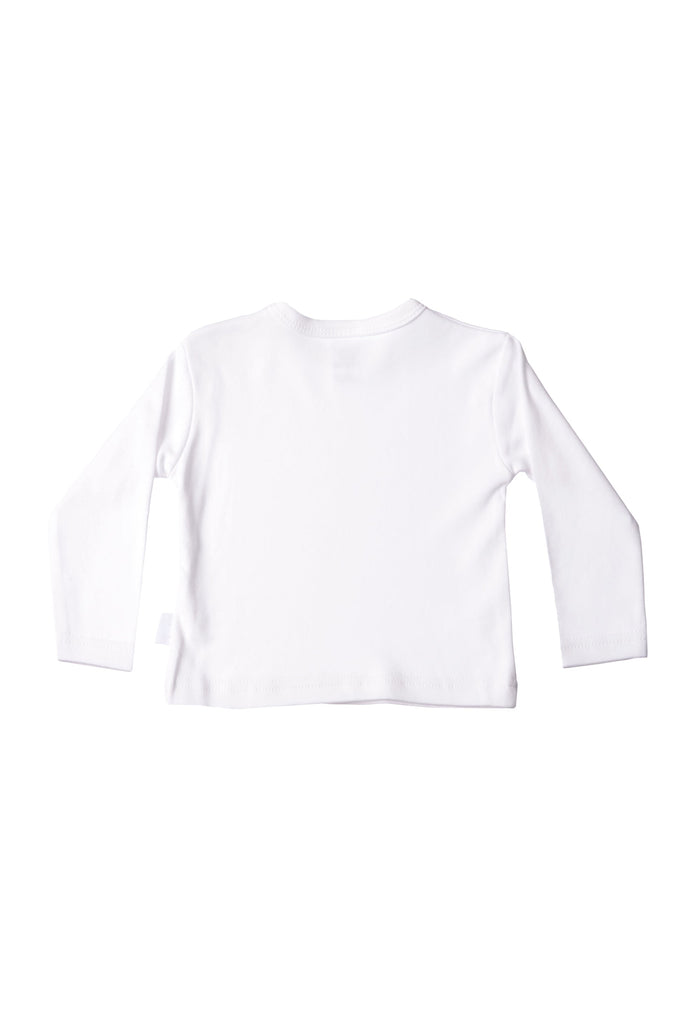 Rückseite des Langarmshirts in weiß.