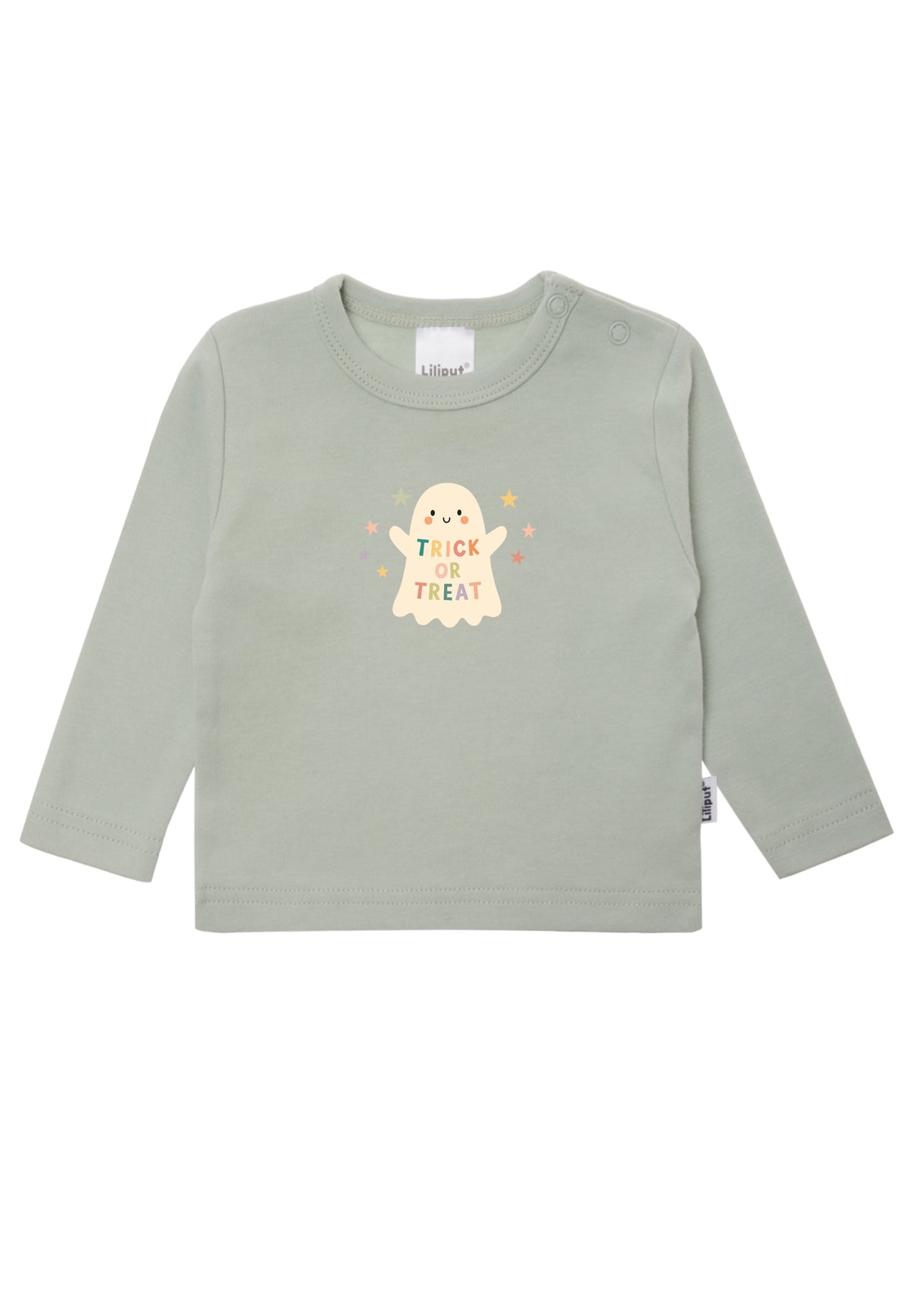 Langarmshirt in schilf mit "Gespenst" Print