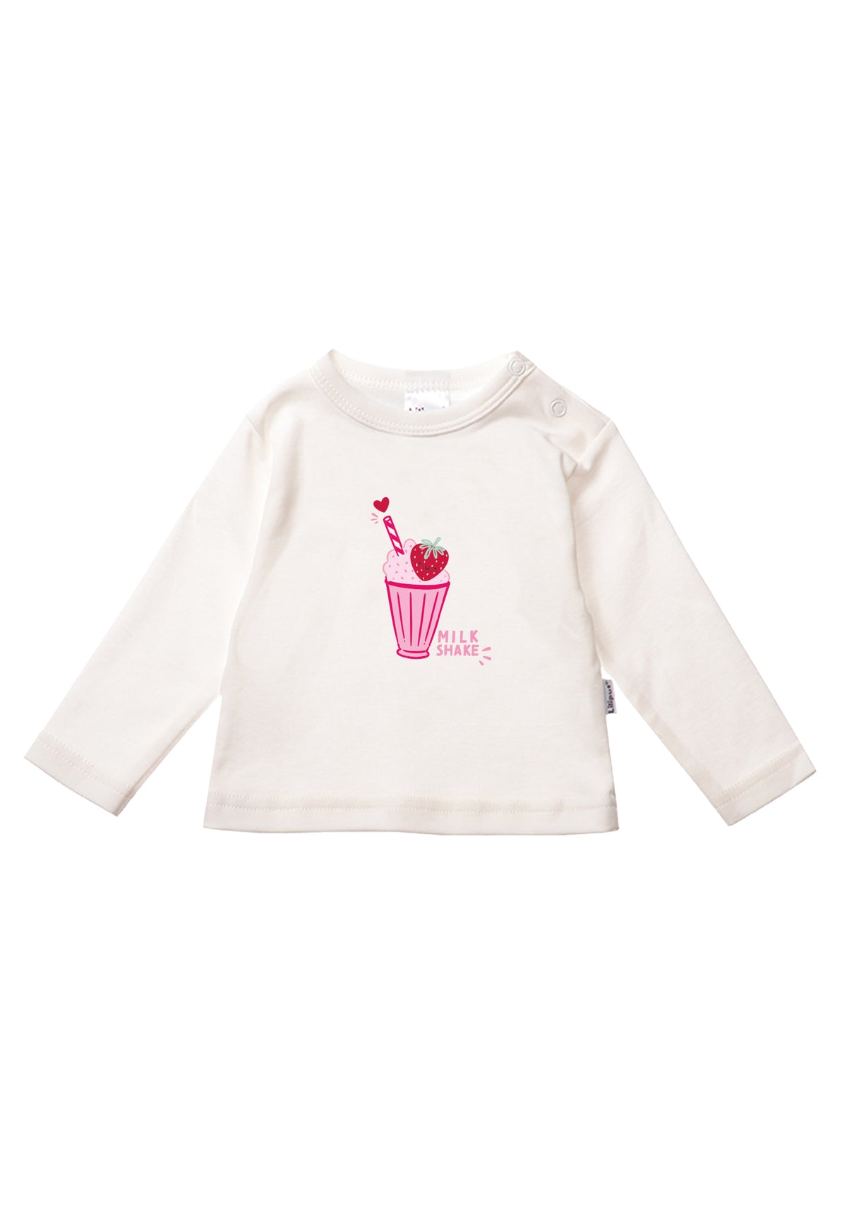2er-Pack Langarmshirts in Rose und Rose-Ecru geringelt mit Milkshake Print