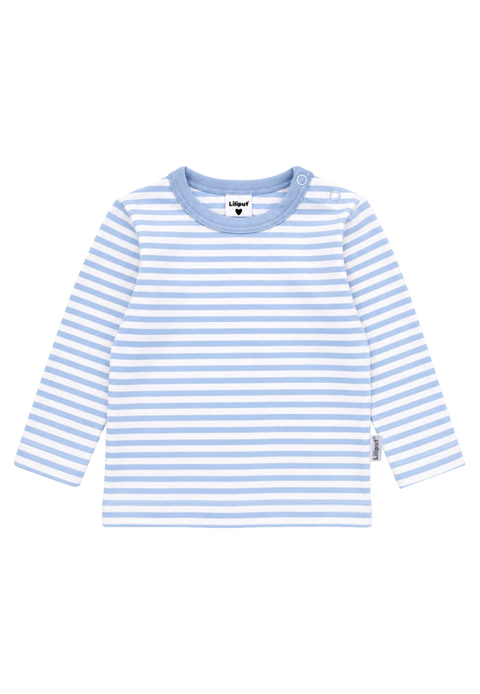 Langarmshirt hellblau-ecru