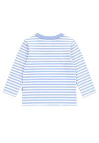 Langarmshirt hellblau-ecru