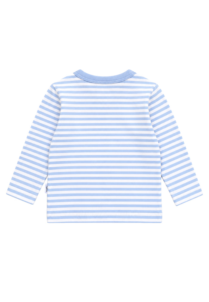 Langarmshirt hellblau-ecru