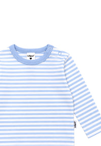 Langarmshirt hellblau-ecru