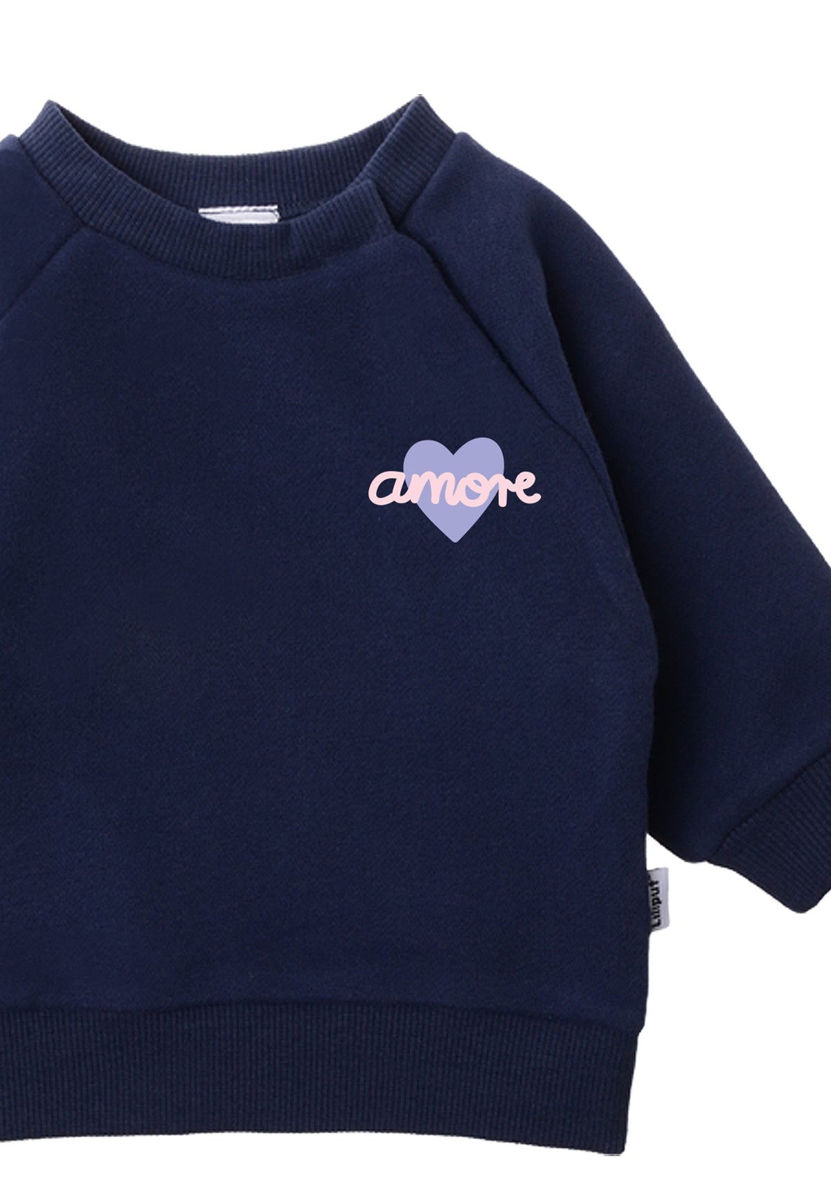 Sweatshirt in marine mit Print "amore"