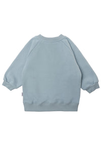 Sweatshirt in hellblau mit Print "Babyccino Club"