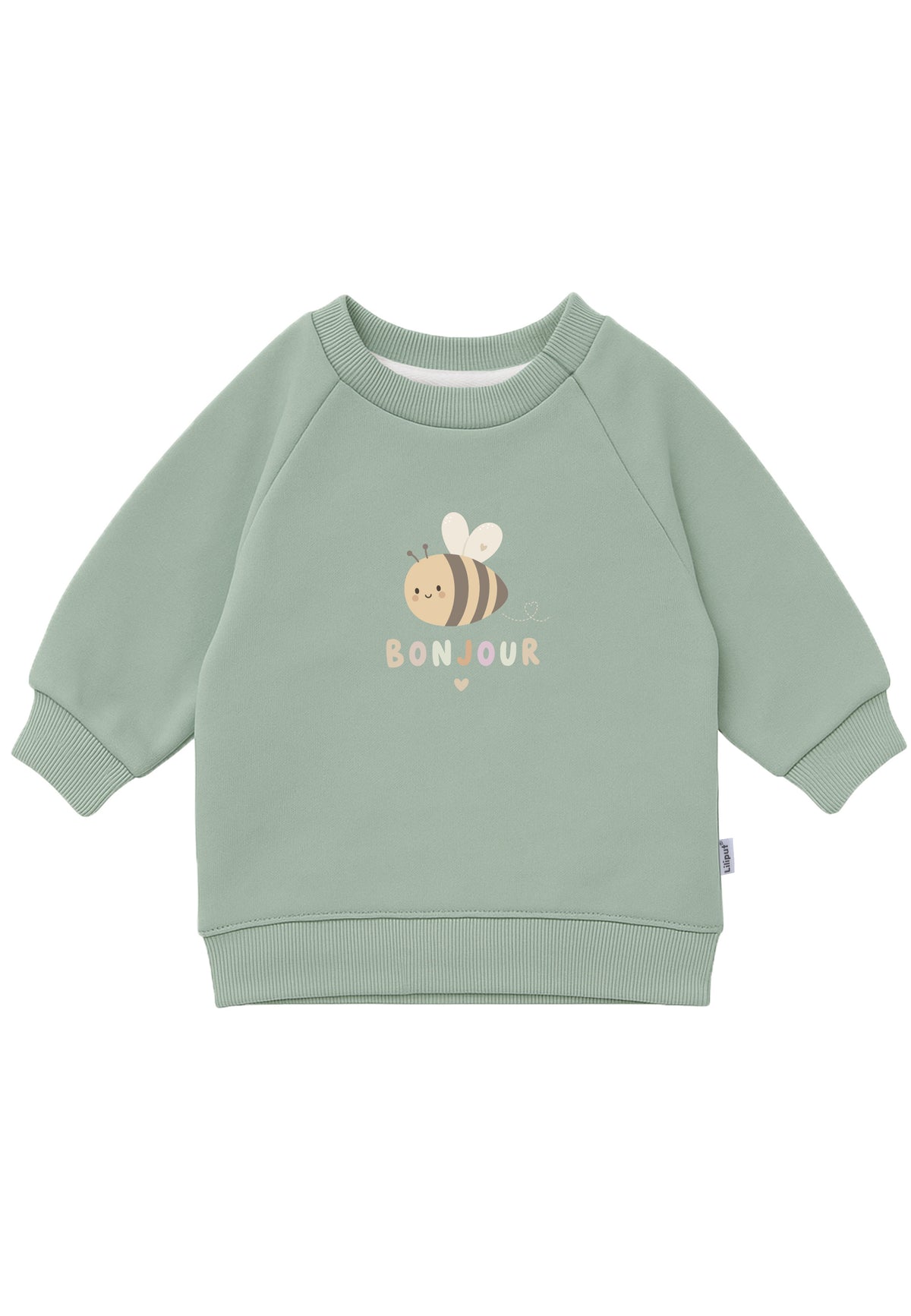 Sweatshirt in schilf mit Print "Biene"
