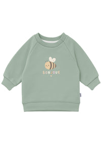 Sweatshirt in schilf mit Print "Biene"