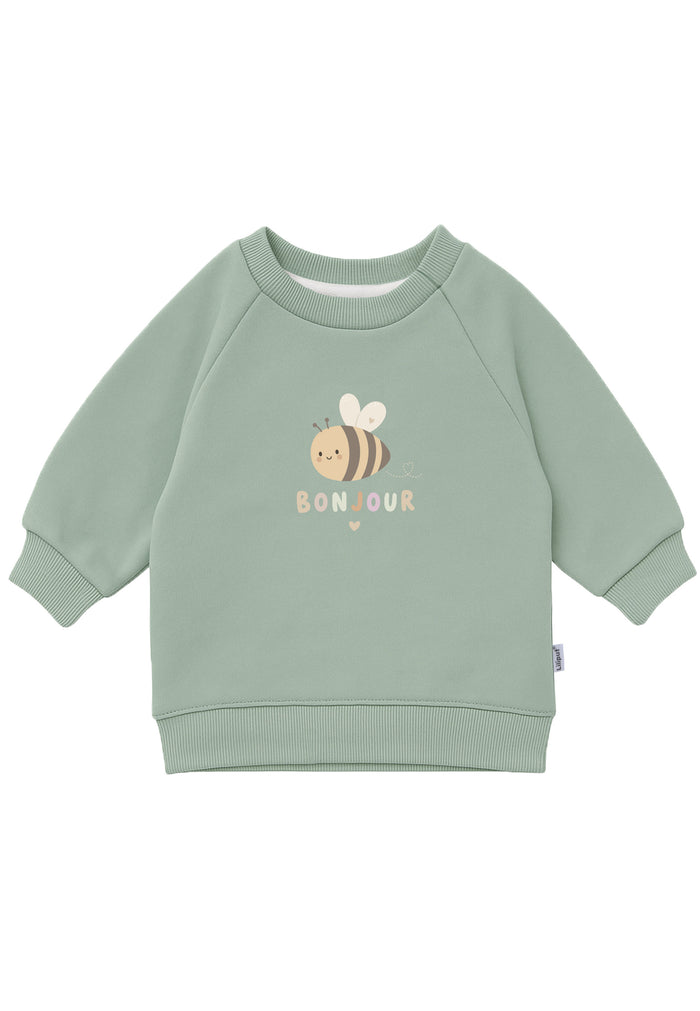 Sweatshirt in schilf mit Print "Biene"