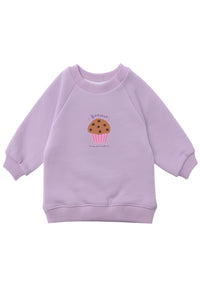 Sweatshirt in flieder mit Print "Muffin"