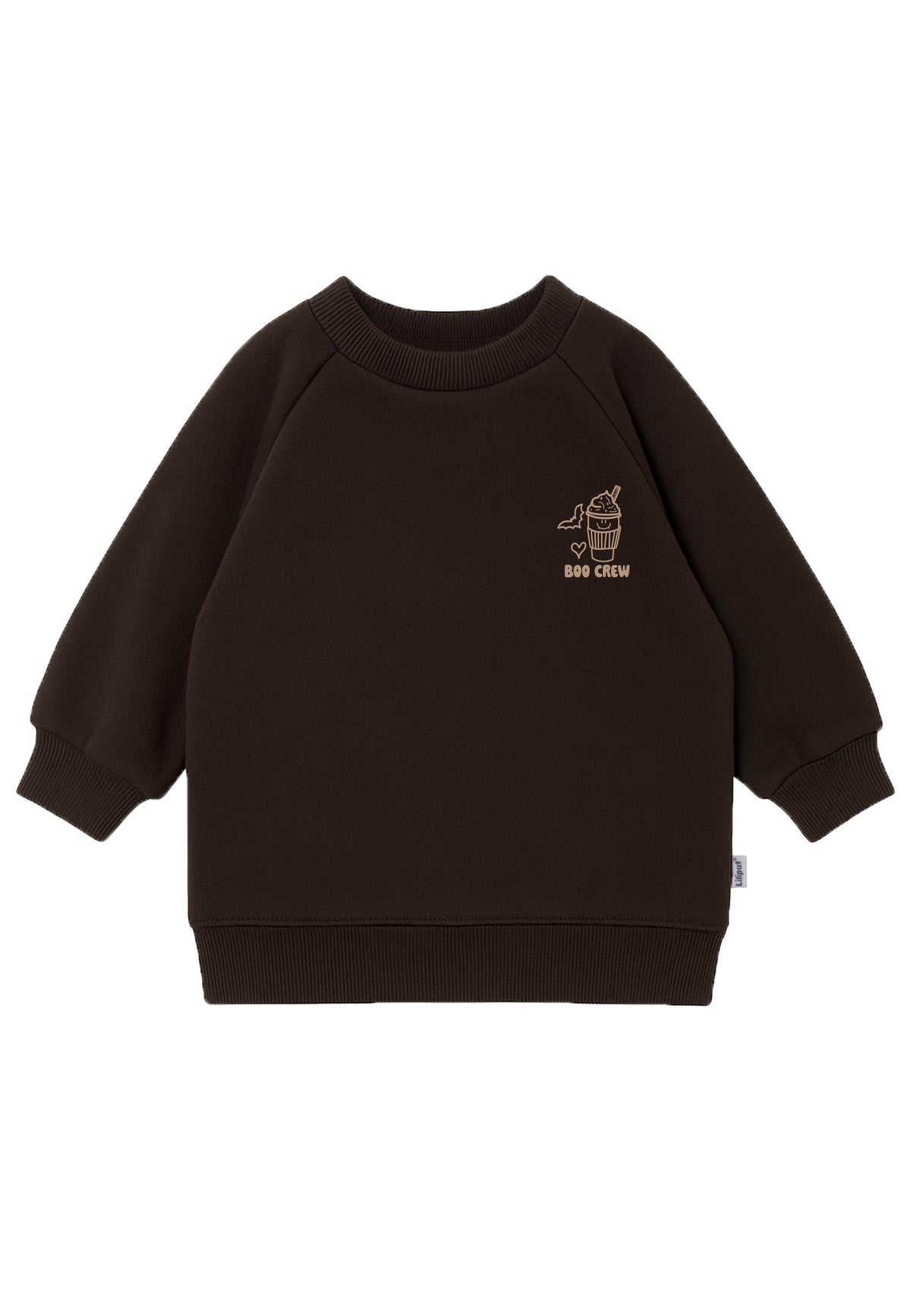 Sweatshirt in braun mit Print "Boo Crew"