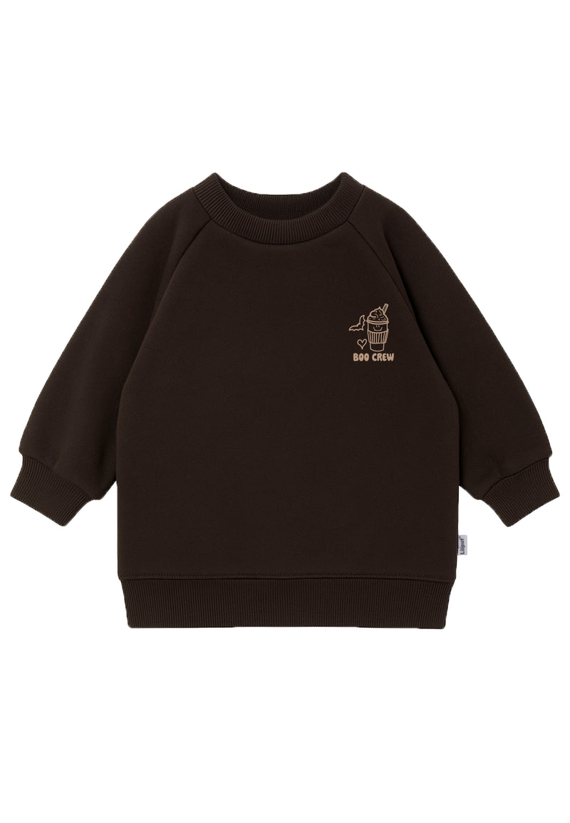 Sweatshirt in braun mit Print "Boo Crew"