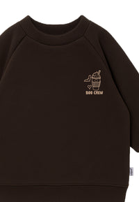 Sweatshirt in braun mit Print "Boo Crew"