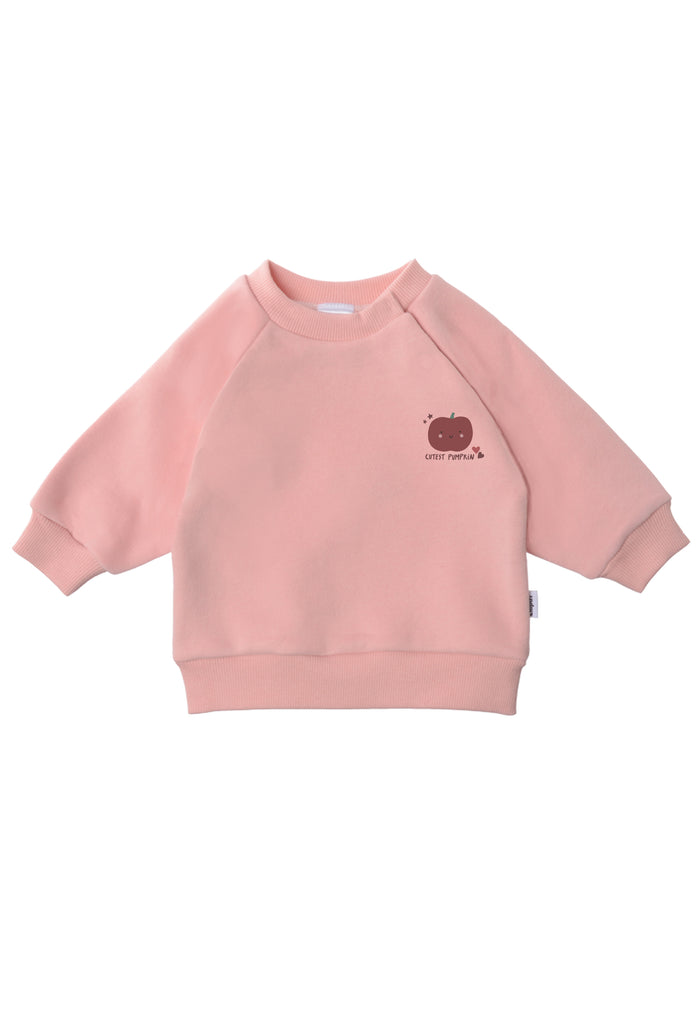 Sweatshirt in dusty pink mit herbstlichem Print "cutest pumpkin"