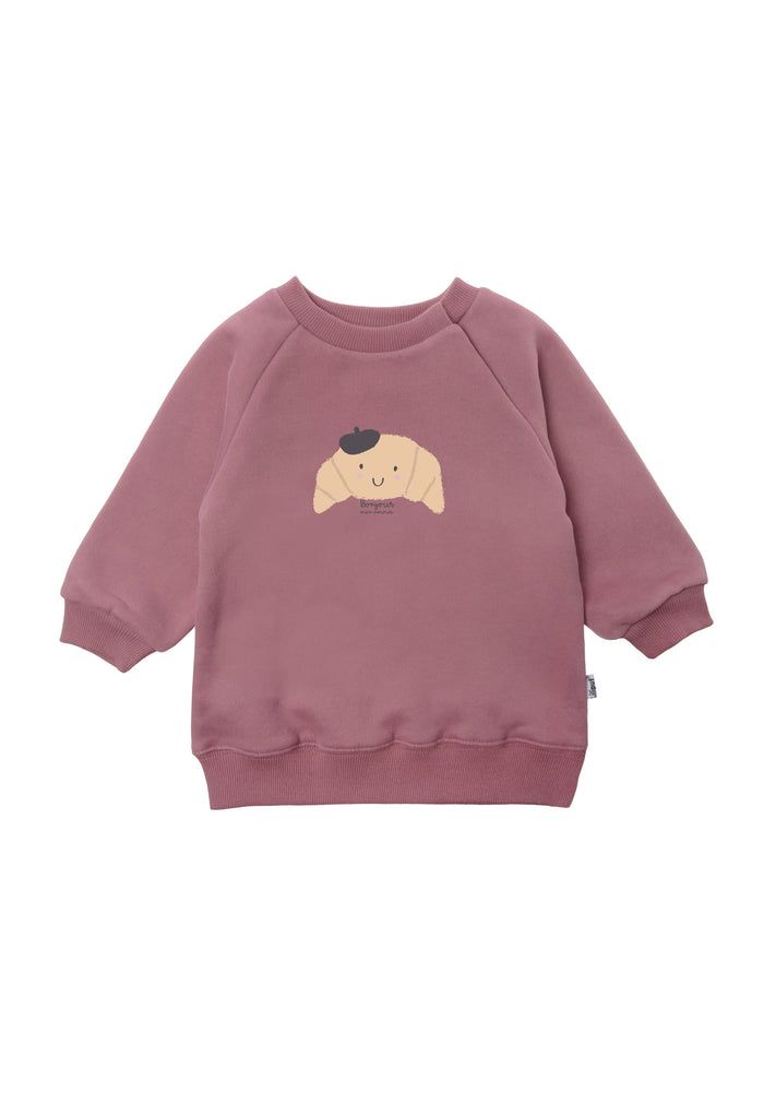 Sweatshirt in rosè mit Print "Croissant"