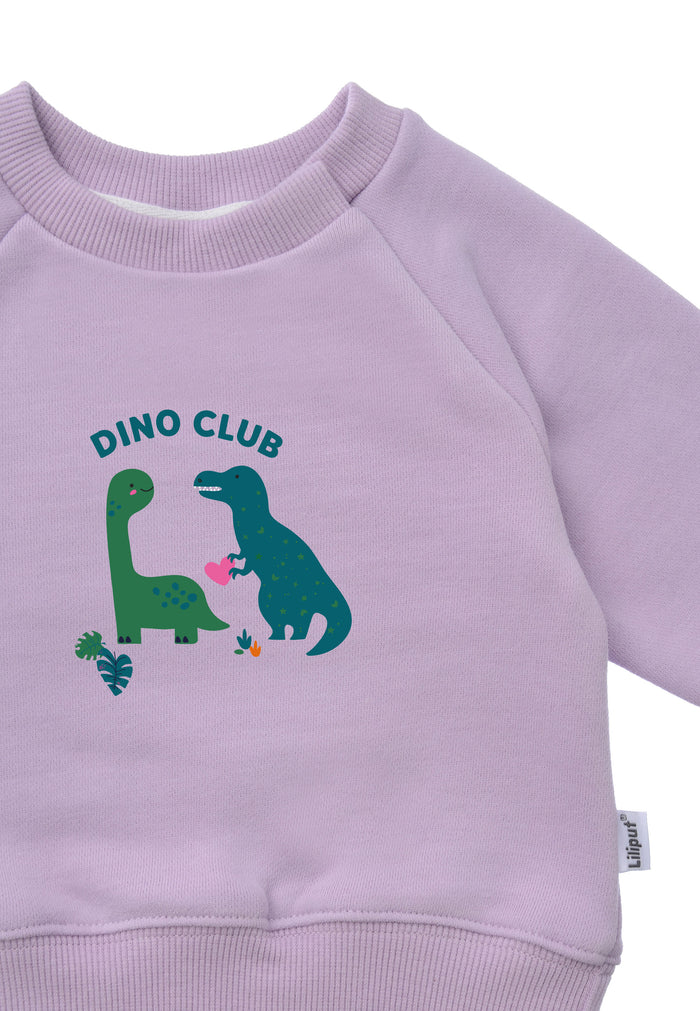 Sweatshirt in flieder mit Print "Dino Club"