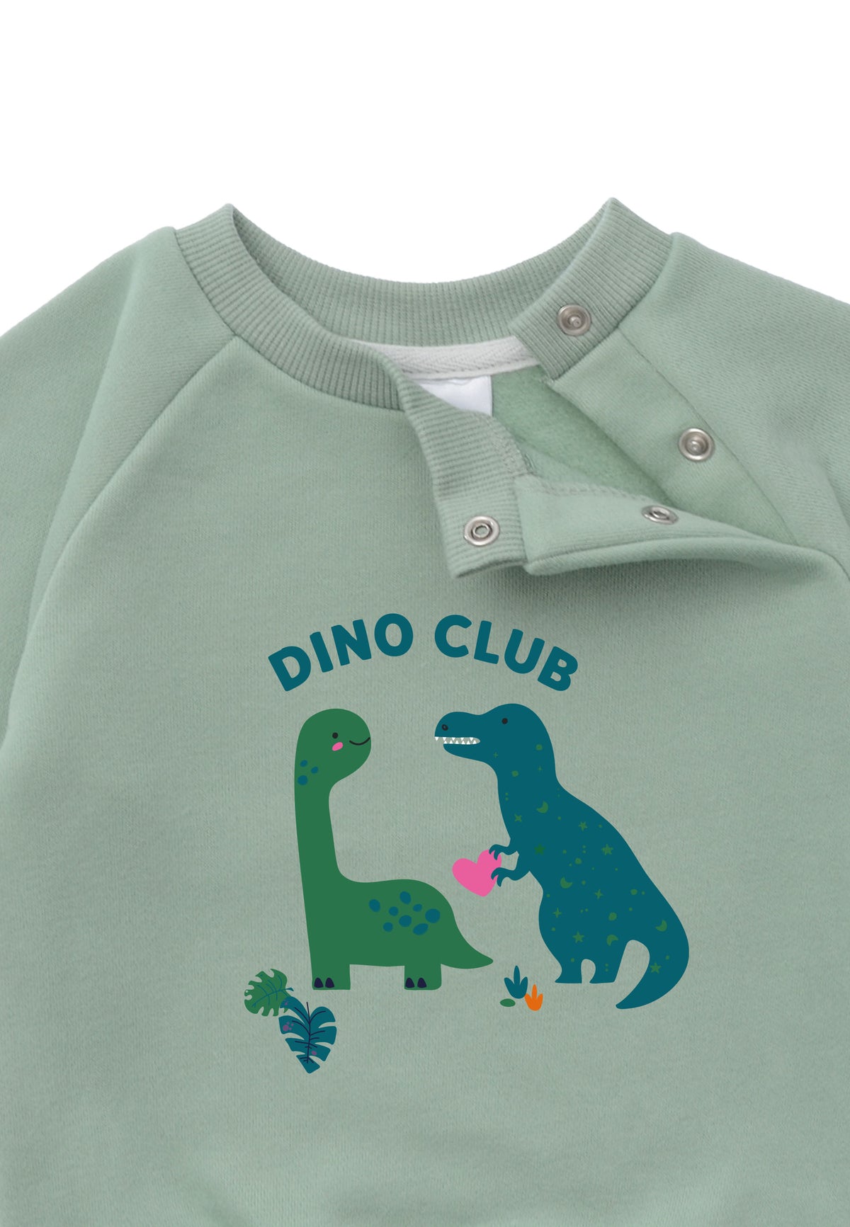 Sweatshirt in schilf mit Print "Dino Club"