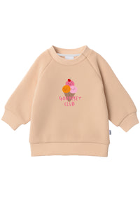 Sweatshirt in beige mit Print "Gourmet Club Eis"