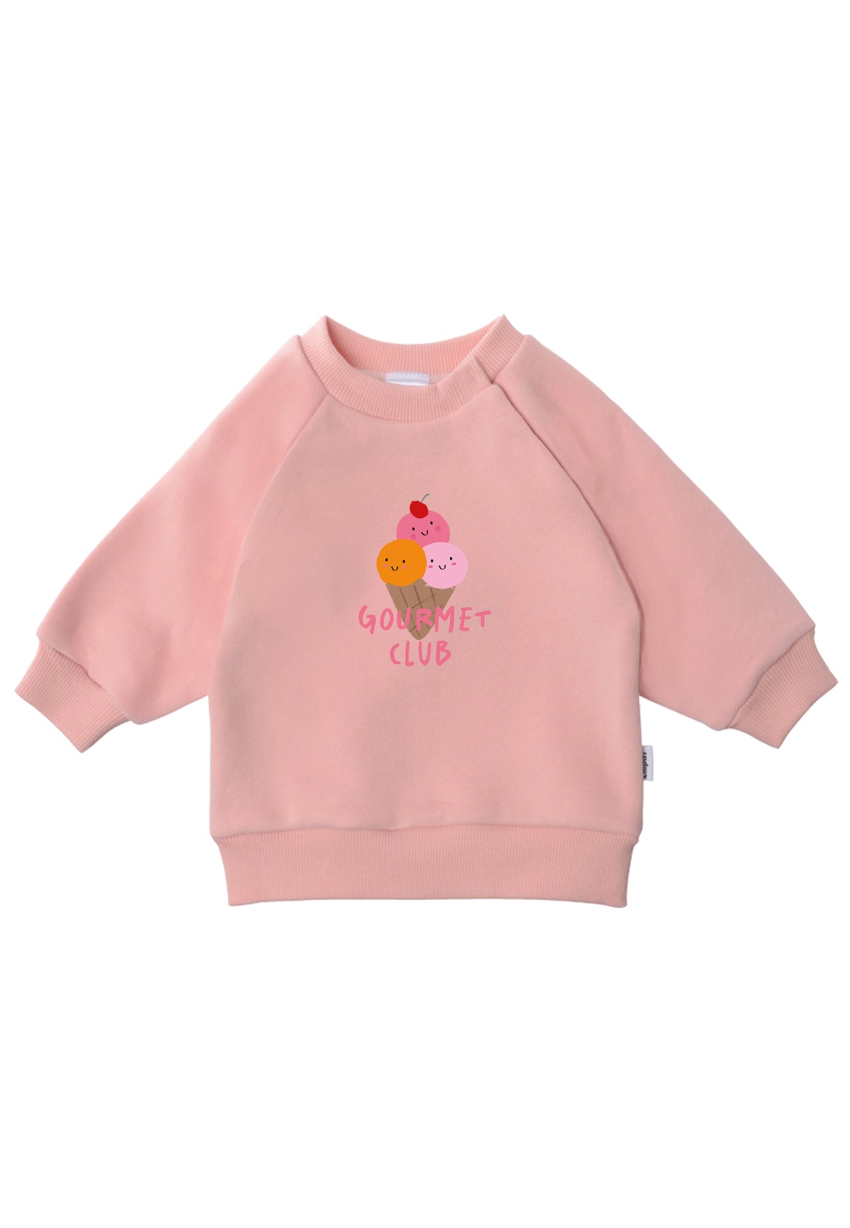 Sweatshirt in rosa mit Print "Gourmet Club Eis"