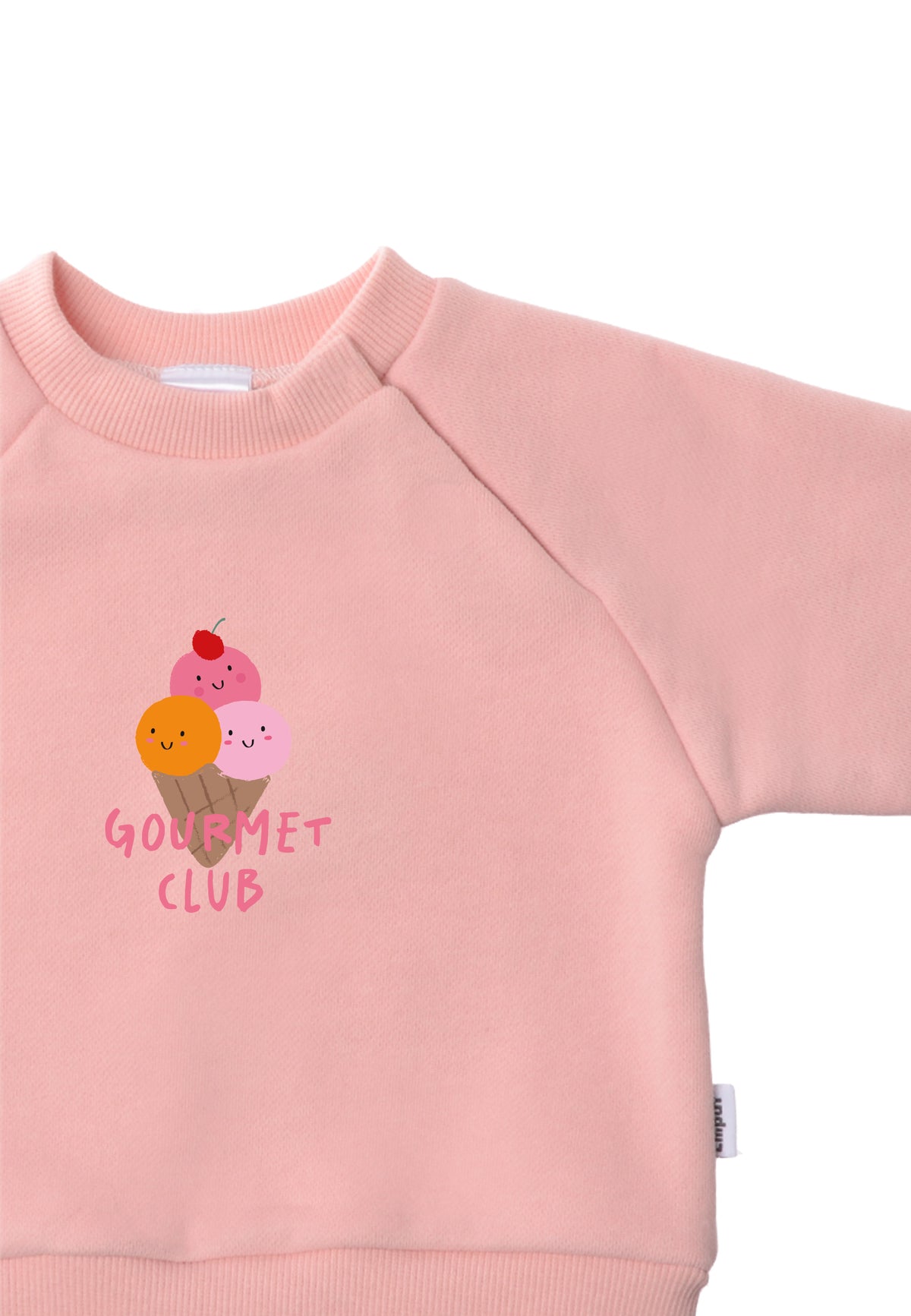 Sweatshirt in rosa mit Print "Gourmet Club Eis"