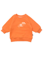 Sweatshirt in orange mit Print: "let´s chill"