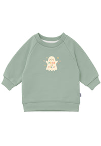 Sweatshirt in schilf mit Print "Gespenst"