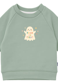Sweatshirt in schilf mit Print "Gespenst"