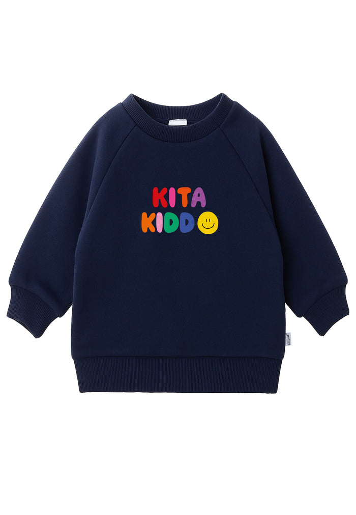 Sweatshirt in marine mit Print "Kita Kiddo"