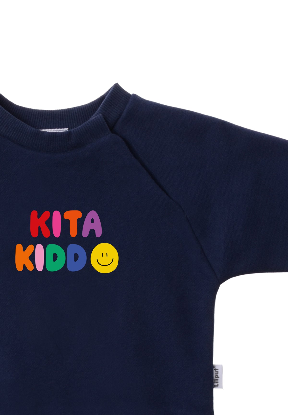Sweatshirt in marine mit Print "Kita Kiddo"