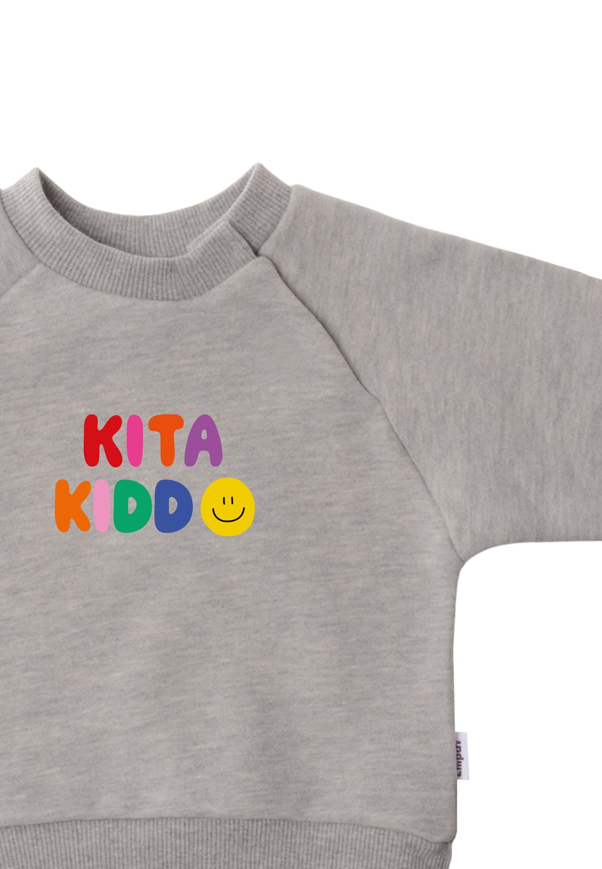 Sweatshirt in grau mit Print "Kita Kiddo"