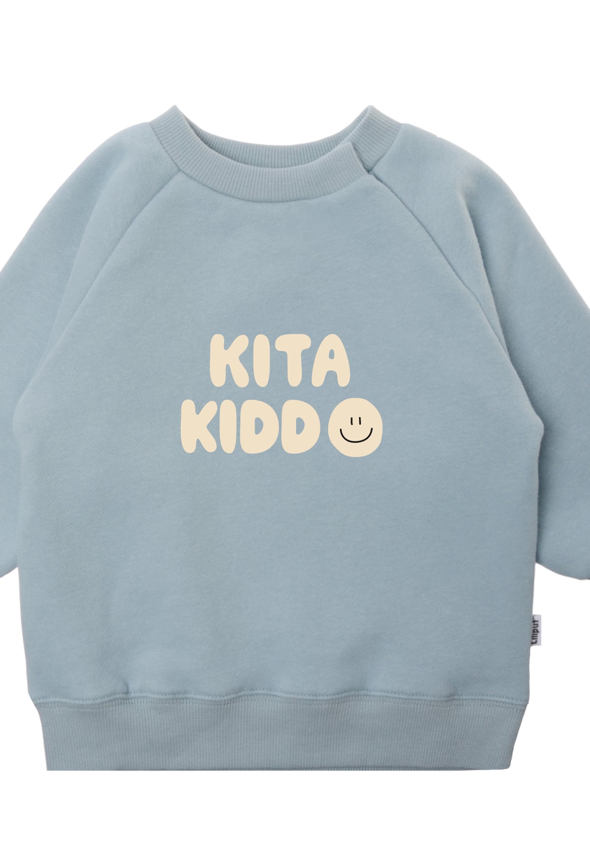 Sweatshirt in hellblau mit Print "Kita Kiddo"