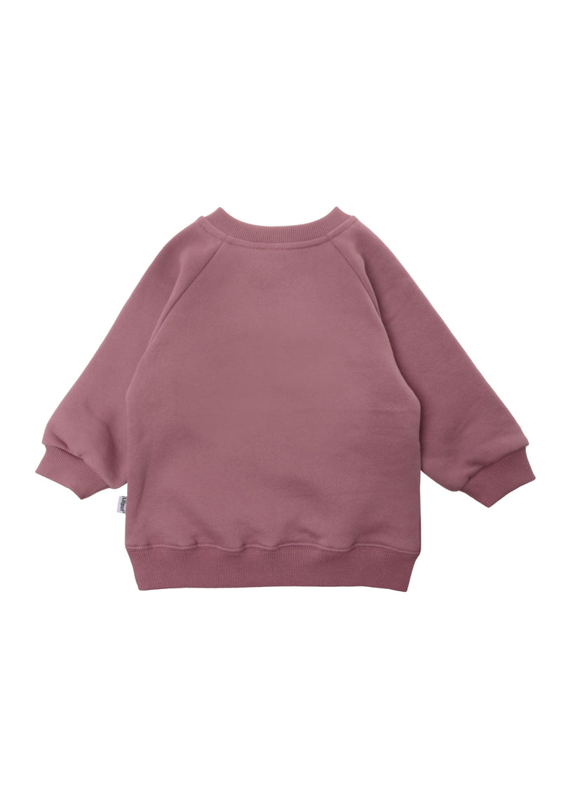 Rückseite des Sweatshirts in rosè