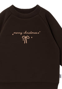 Sweatshirt in braun "Merry Christmas"