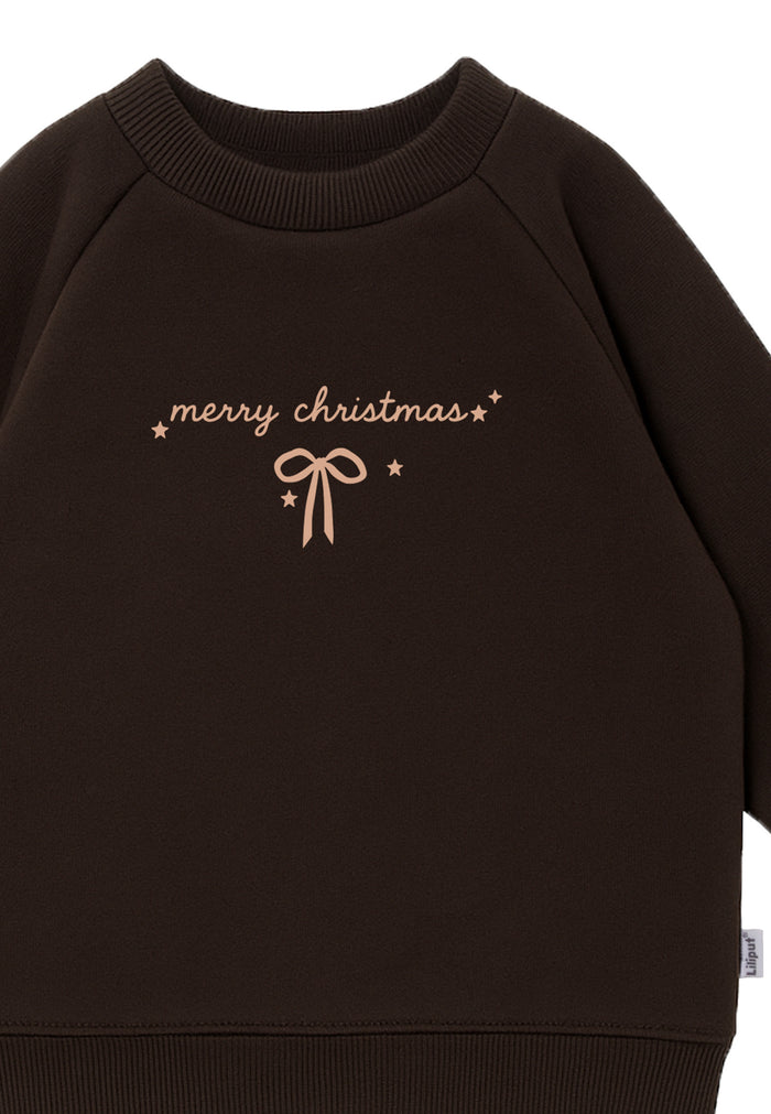 Sweatshirt in braun "Merry Christmas"