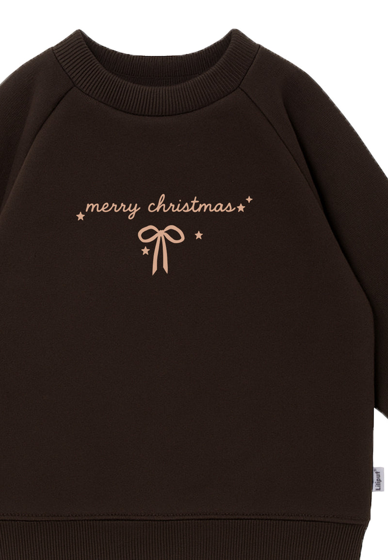 Sweatshirt in braun "Merry Christmas"