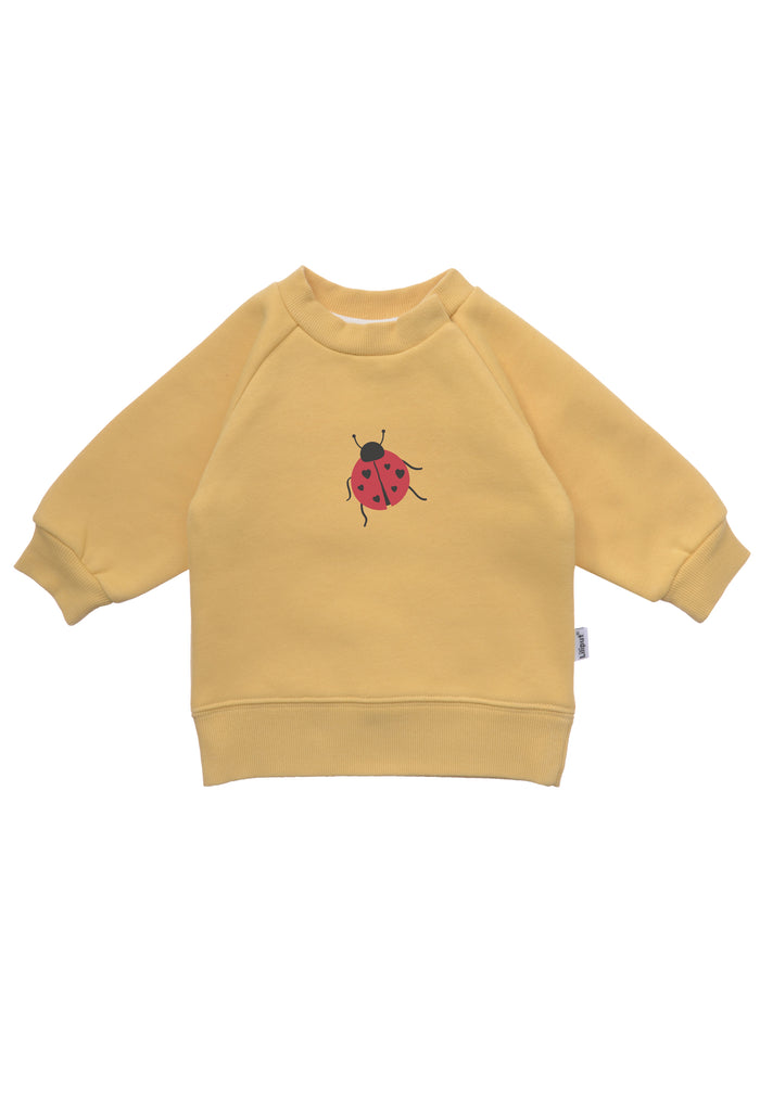 Sweatshirt mit Marienkäfer-Print – Gelb