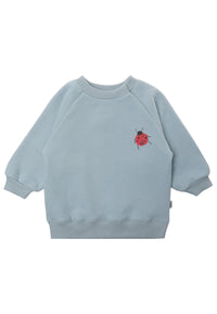Sweatshirt in hellblau mit Print "Marienkäfer"