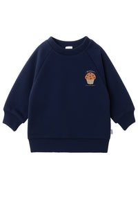 Sweatshirt in marine mit Muffin Print