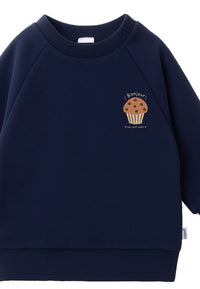 Sweatshirt in marine mit Muffin Print