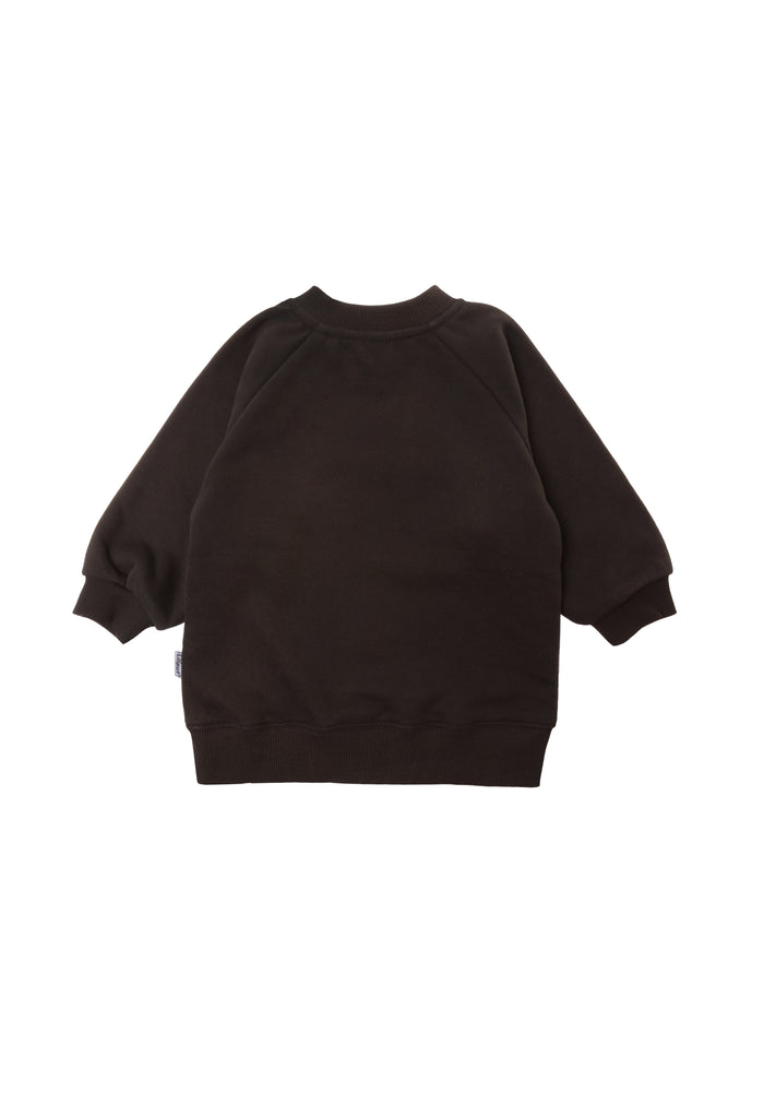 Sweatshirt in braun mit Print "Oh Happy Day"