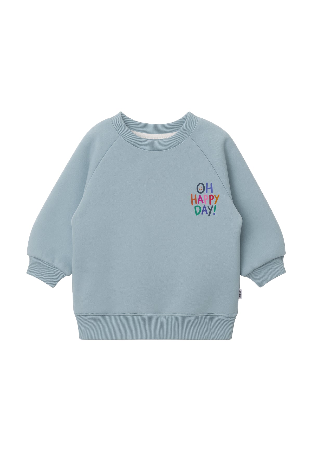 Sweatshirt in hellblau mit Print "Oh Happy Day"
