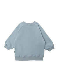 Sweatshirt in hellblau mit Print "Oh Happy Day"