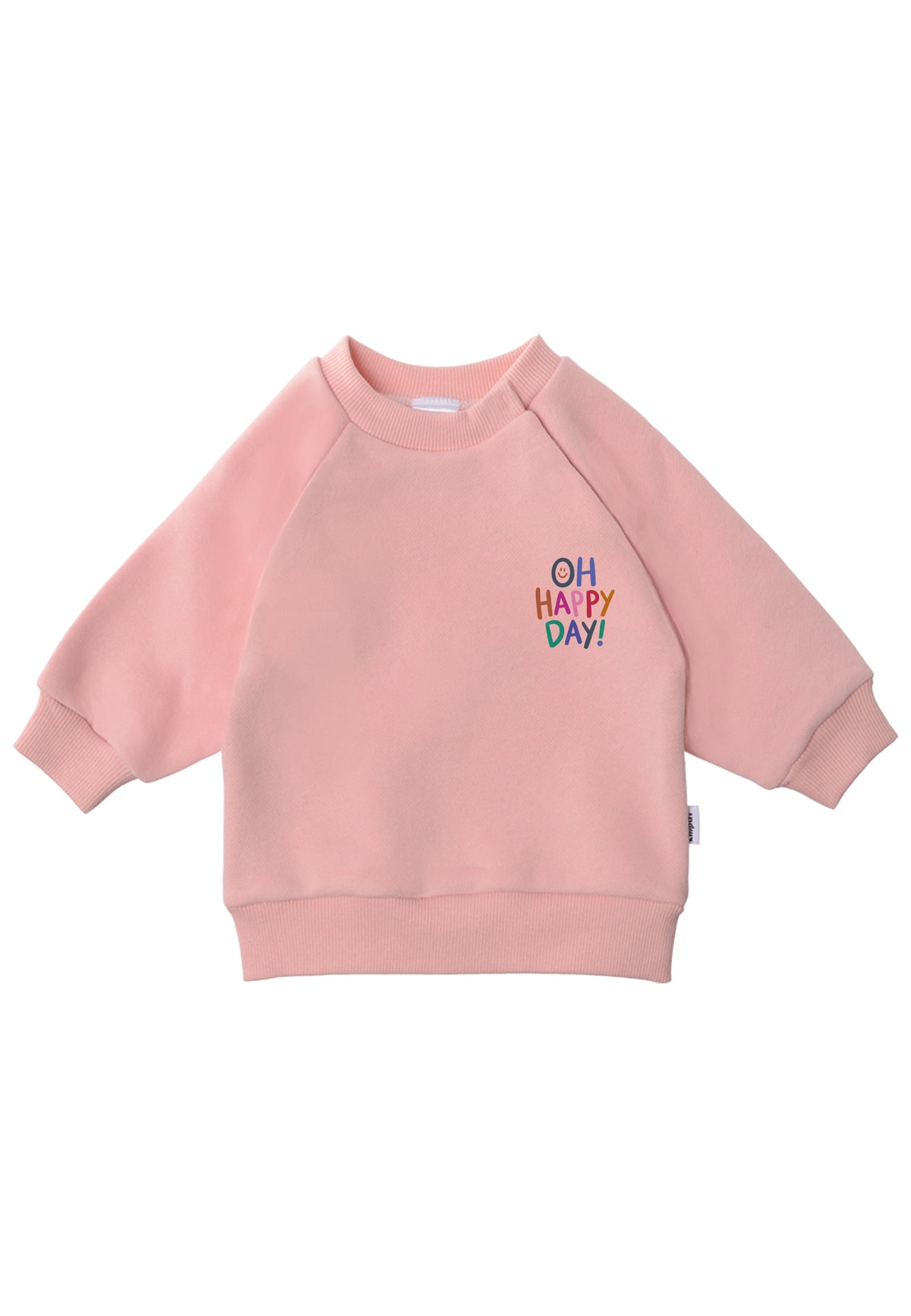 Sweatshirt in rosa mit Print "Oh Happy Day"