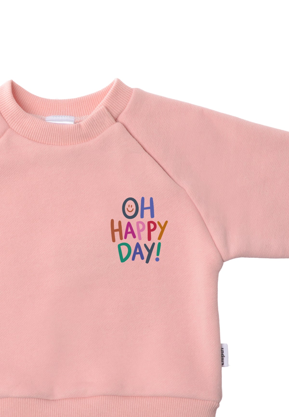 Sweatshirt in rosa mit Print "Oh Happy Day"
