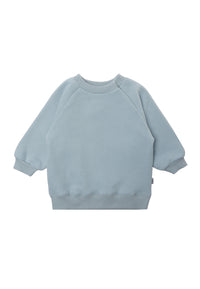 vorderseite von dem Sweatshirt in hellblau 