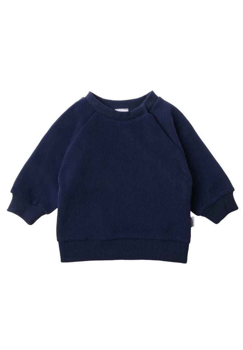 vorderseite von dem Sweatshirt in dunkelblau