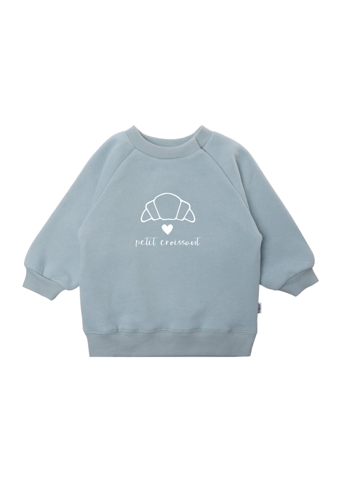 Sweatshirt in hellblau mit weißem Print petit croissant