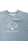 Sweatshirt in hellblau mit weißem Print petit croissant