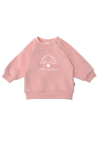 Sweatshirt in dusty pink mit Print "petit croissant"